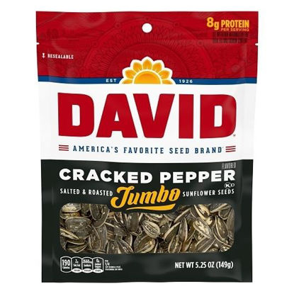 Picture of DAVID SUNFLOWER SEEDS JUMBO CRACKED PEPPER 5.25OZ