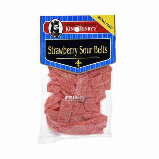 Picture of KING HENRYS STRAWBERRY SOUR BELTS 2.65OZ