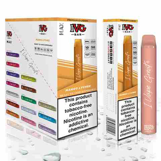 Picture of IVG BAR MAX MANGO LYCHEE 3000P 10CT