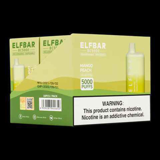 Picture of ELF BAR MANGO PEACH 5000 PUFFS 10CT