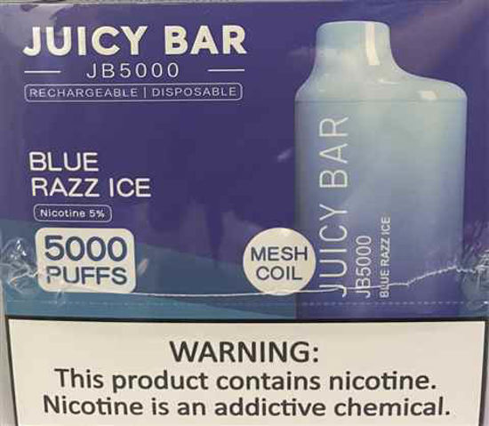 Picture of JUICY BAR BLUE RAZZ ICE 5000 PUFFS 10CT