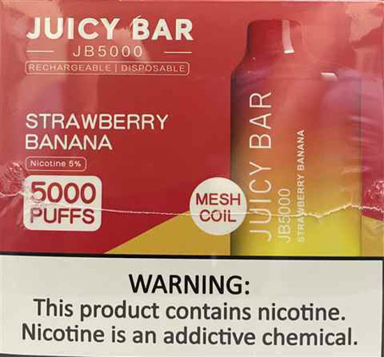 Picture of JUICY BAR BOX STRAWBERRY BANANA 5000 PUFFS 10CT