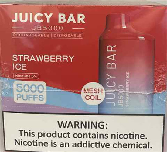 Picture of JUICY BAR STRAWBERRY ICE 5000 PUFFS 10CT