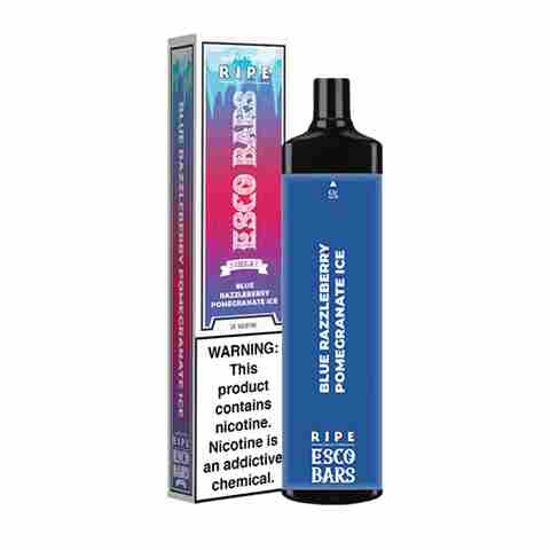 Picture of ESCO BAR PIRE MEGA BLUE RAZZLE POMEGRANATE ICE 5000 PUFFS 10CT