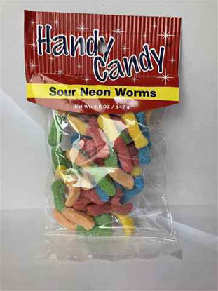 Picture of HANDY CANDY SOUR NEON WORMS 5OZ