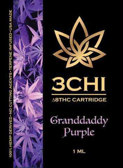 Picture of 3CHI GRANDDADDY PURPLE THC O 1ML CARTRIDGE