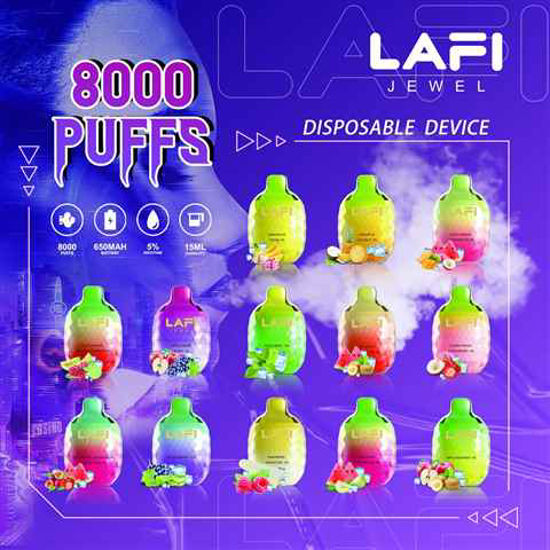 Picture of LAFI JEWEL COSMIC PEACH STRAWBERRY 8000 PUFFS 10CT