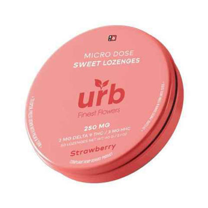 Picture of URB STRAWBERRY DELTA 9 THC SWEET LOZENGES 250MG