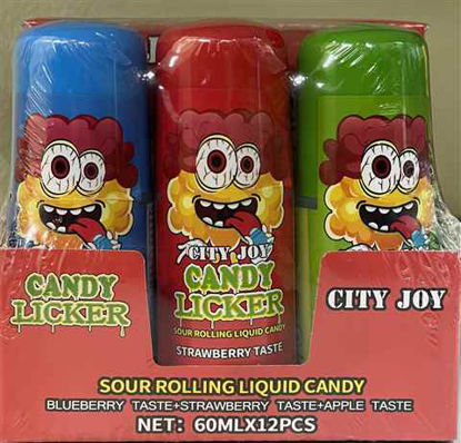 Picture of CITY JOY CANDY LICKER SOUR ROLLING LIQUID CANDY 12CT