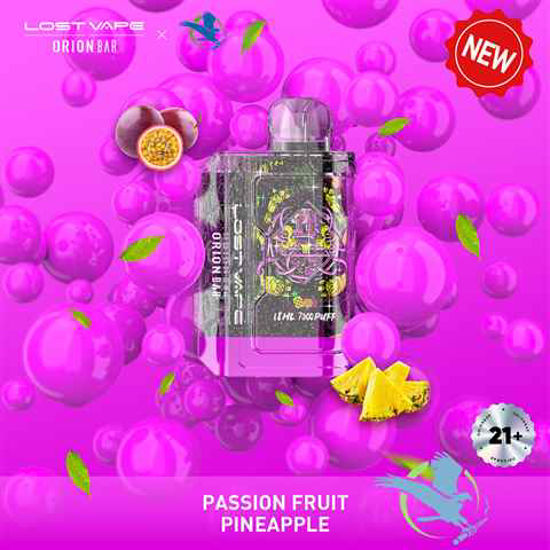 Picture of ORION SPARKLING PASSION FRUIT PINEAPPLE 7500 PUFFS 10CT