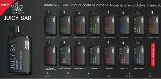 Picture of JUICY BAR BLACK EDITION STRAWBERRY ICE 7500 PUFFS 10CT