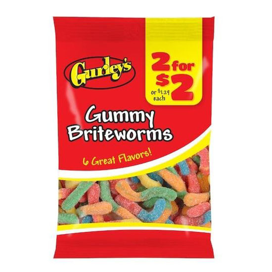 Picture of GURLEYS GUMMY BRITE WORMS  2 FOR 2 3.25OZ 12CT