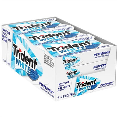 Picture of TRIDENT WHITE PEPPERMINT GUM 16CT 9PK