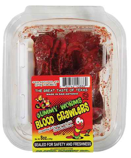 Picture of ALAMO GUMMY WORMS BLOOD CRAWLERS 8OZ