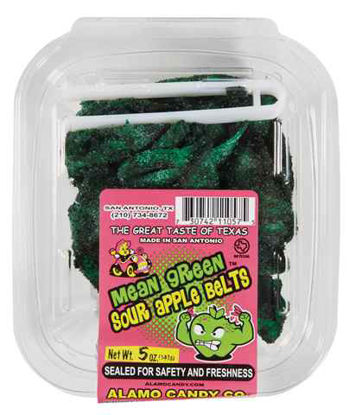 Picture of ALAMO MEAN GREEN SOUR APPLE BELTS 5OZ