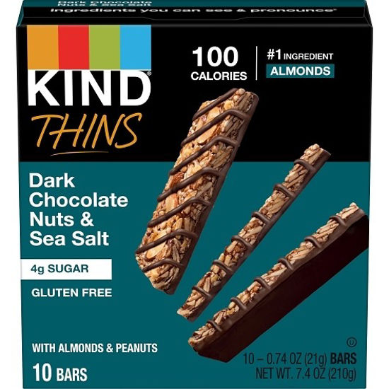 Picture of KIND THINS DARK CHOCOLATE NUTS & SEA SALT 10CT