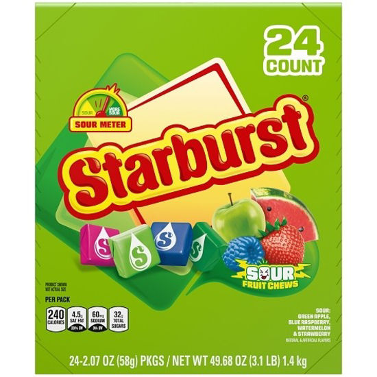 Picture of STARBURST SOUR FRUIT CHEWS 24CT