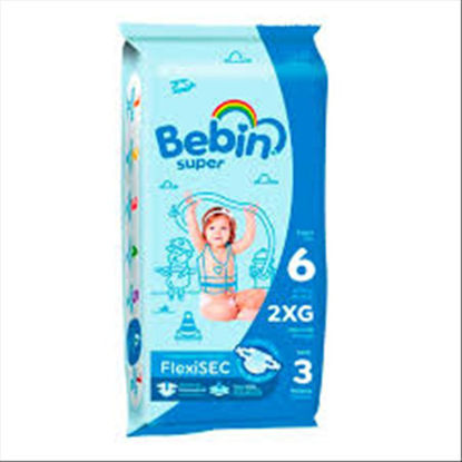 Picture of BEBIN SUPER DIAPERS 2XL TRAVEL PACK NO6 3PK