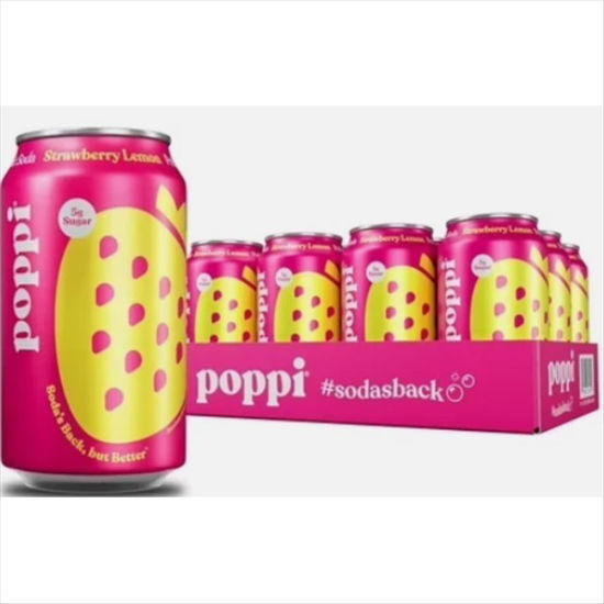 Picture of POPPI SODA STRAWBERRY LEMON 12OZ 12CT